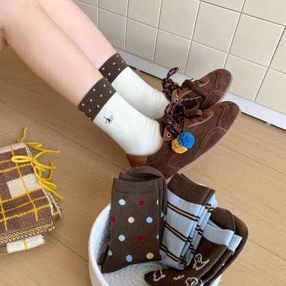 Dachshund & Bone Knit Crew Socks