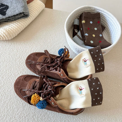 Dachshund & Bone Knit Crew Socks