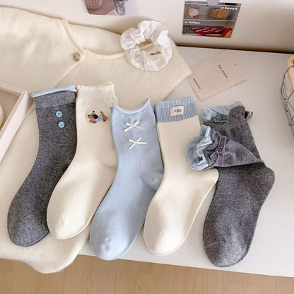 Elegant&Sweet Blue Series Crew Socks