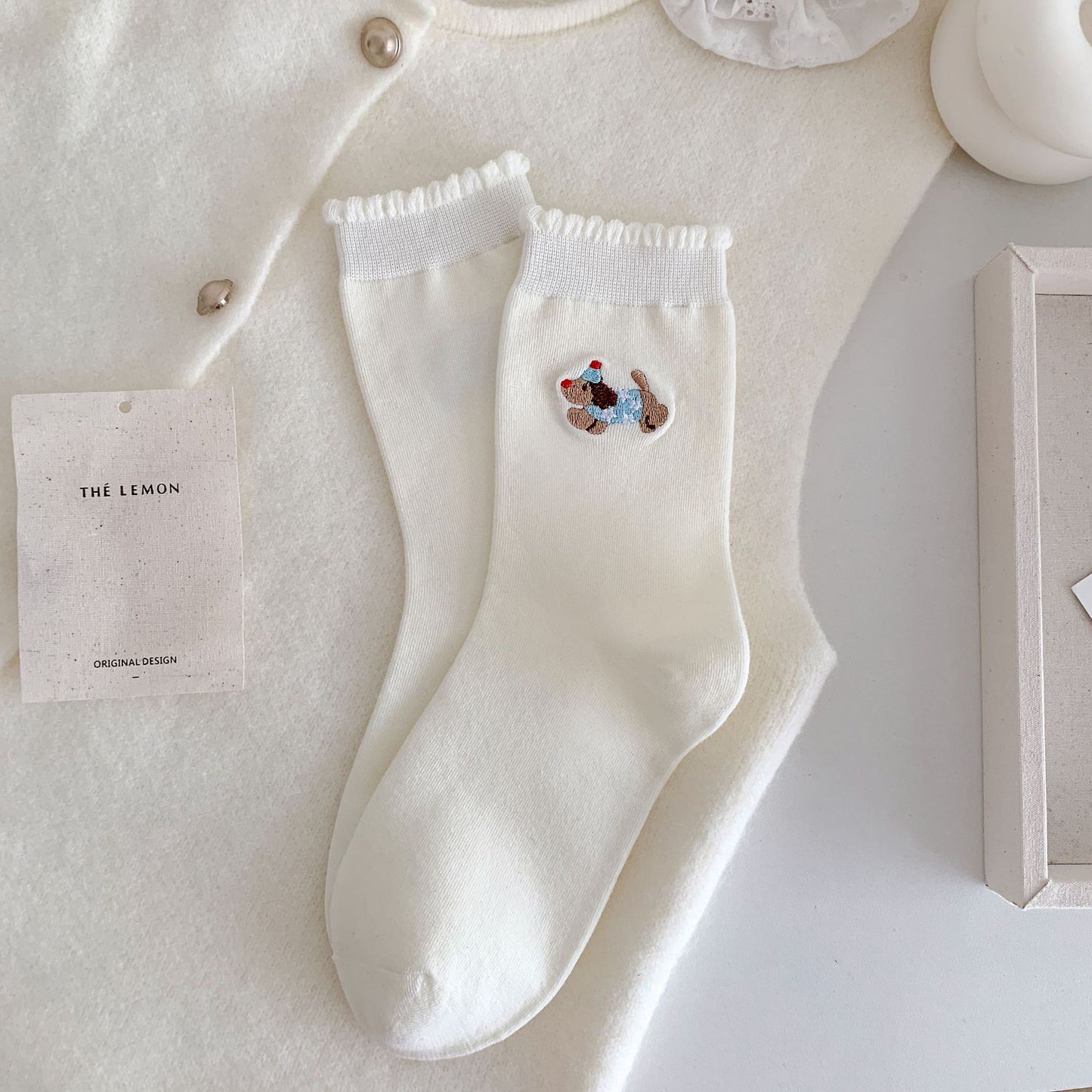 Elegant&Sweet Blue Series Crew Socks