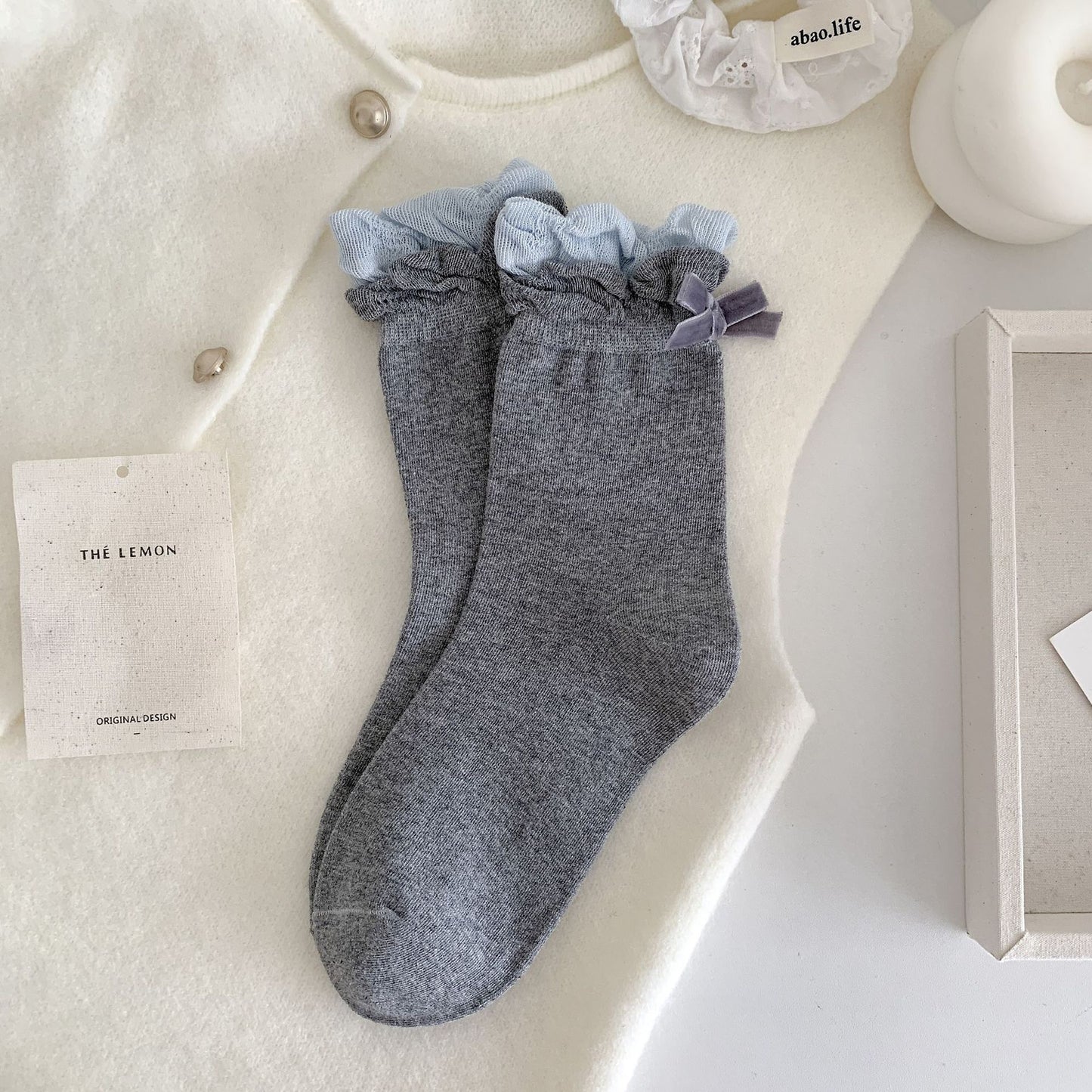 Elegant&Sweet Blue Series Crew Socks