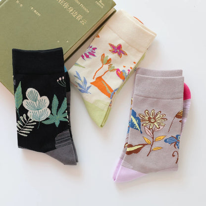 Artistic Oil Painting Style Animal Socks