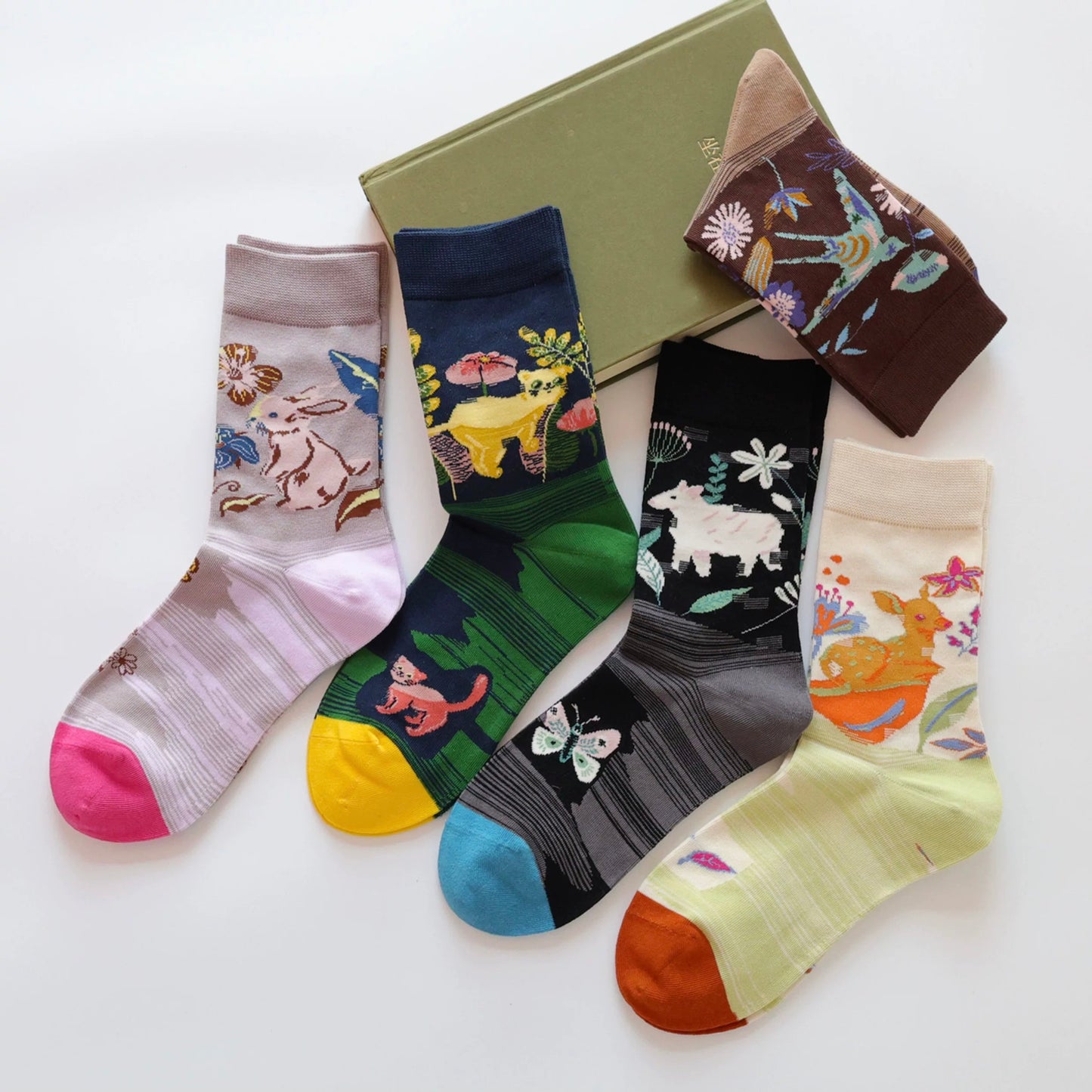 Artistic Oil Painting Style Animal Socks