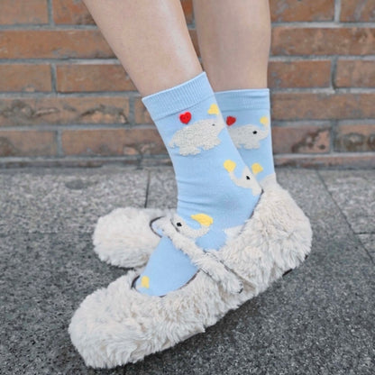 Cute Plush Elephant Crew Socks