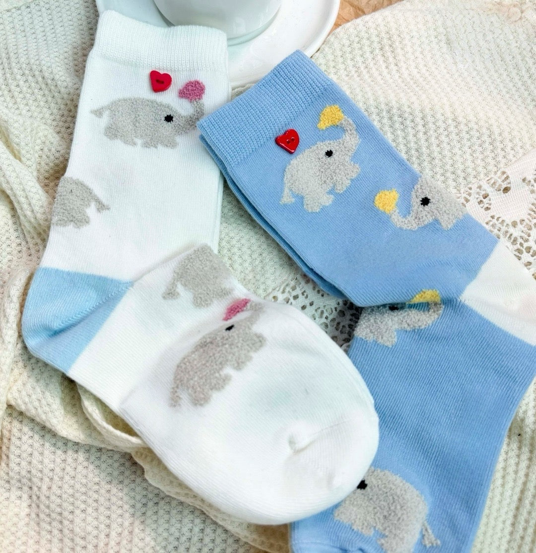 Cute Plush Elephant Crew Socks