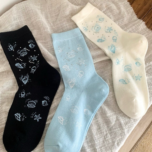 Ocean Breeze Summer Crew Socks