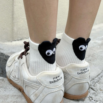 Heart Eyes Funny Quarter Socks