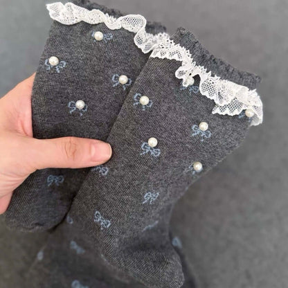 Lace Edge Women's Crew Socks - SocksParty