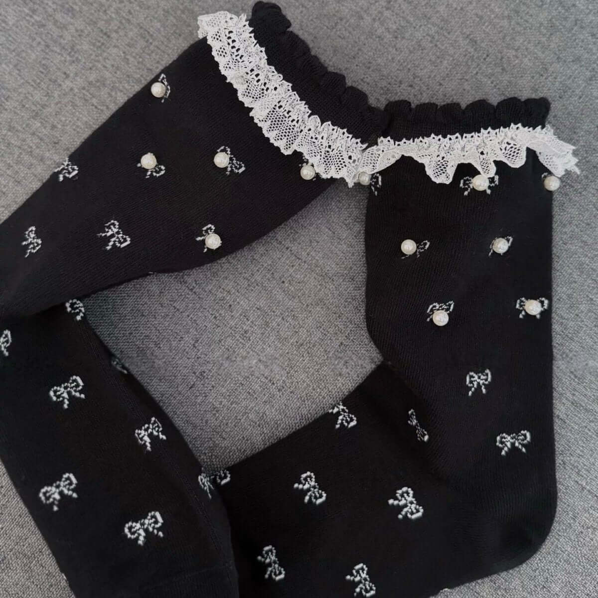 Lace Edge Women's Crew Socks - SocksParty