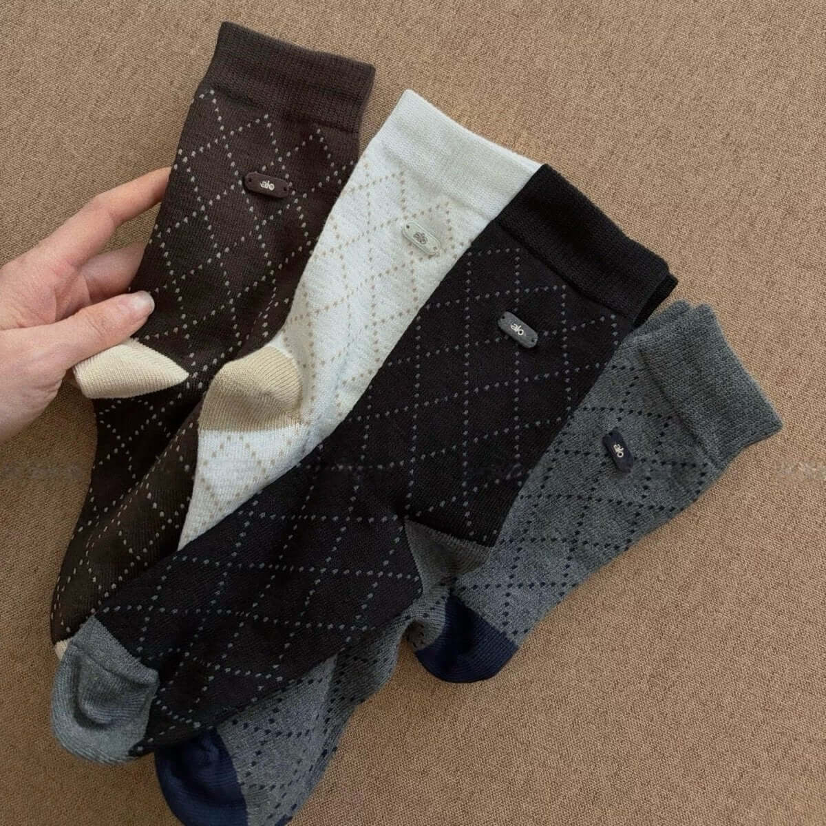 Argyle Pattern Women's Crew Socks - SocksParty