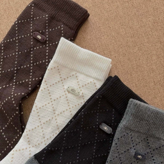 Argyle Pattern Women's Crew Socks - SocksParty