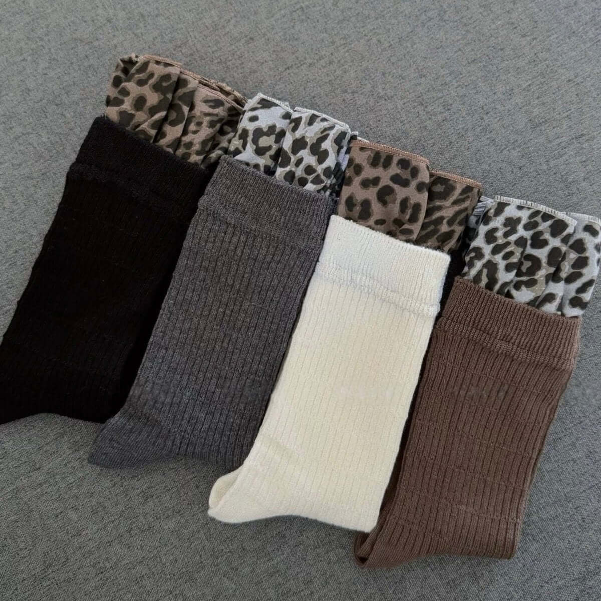 Leopard Print Ruffle Socks for Women - SocksParty