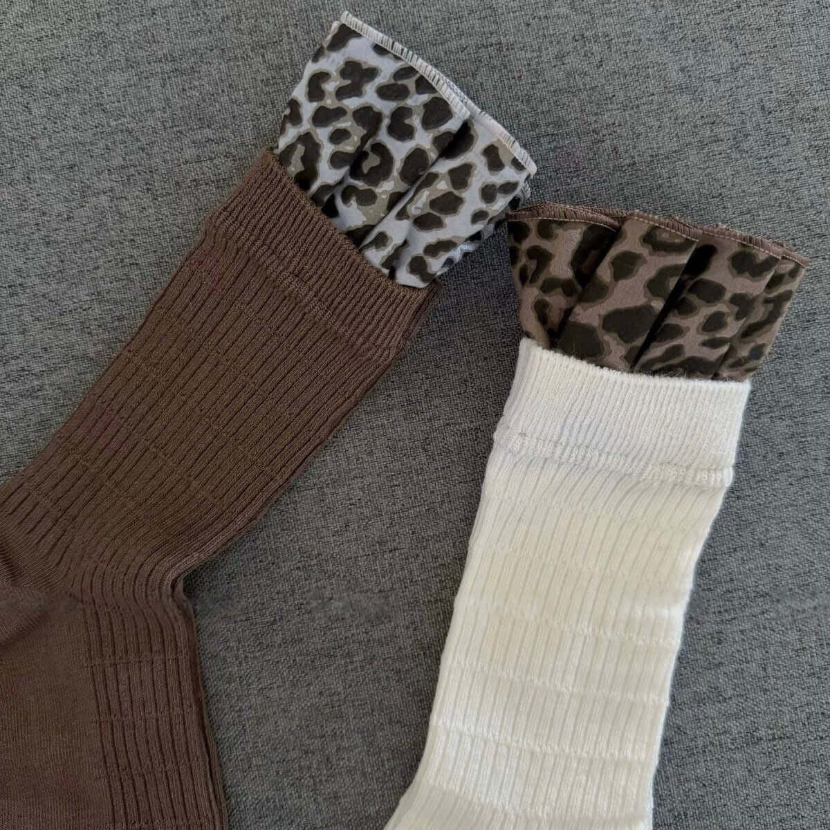 Leopard Print Ruffle Socks for Women - SocksParty