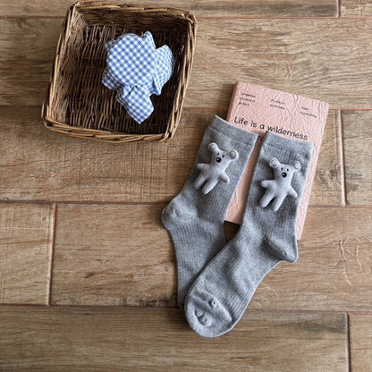 Cute 3D Plush Animal Ribbed Socks