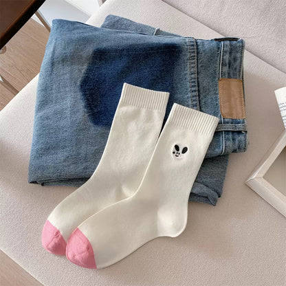 Animal Knit Vibrant Spring Crew Socks