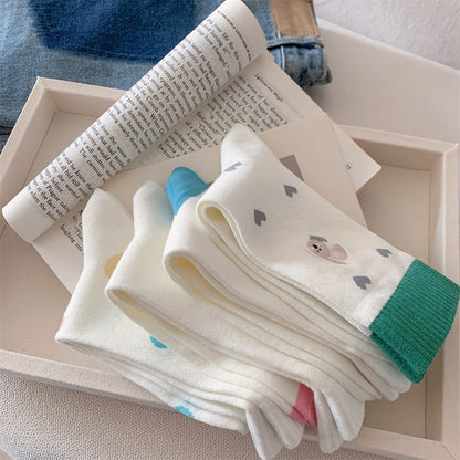 Animal Knit Vibrant Spring Crew Socks