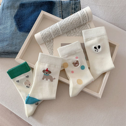 Animal Knit Vibrant Spring Crew Socks