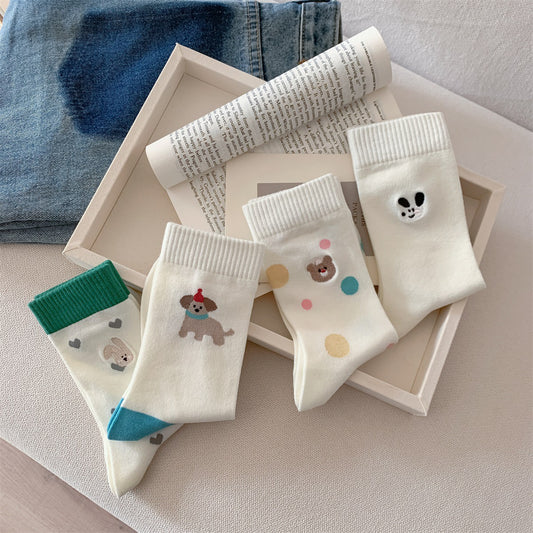 Animal Knit Vibrant Spring Crew Socks