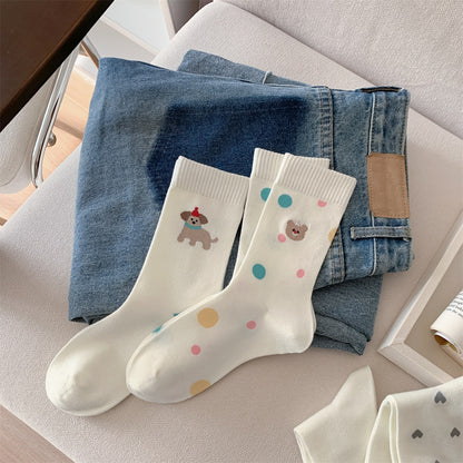 Animal Knit Vibrant Spring Crew Socks