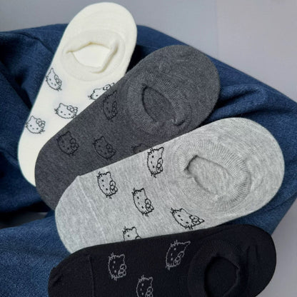 Kitty Print No-Show Socks