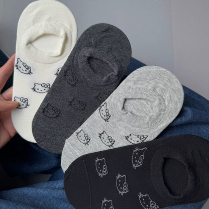 Kitty Print No-Show Socks