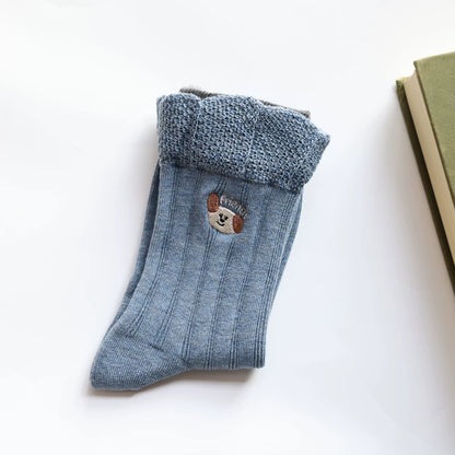 Double-Layer Frill Edge Crew Socks