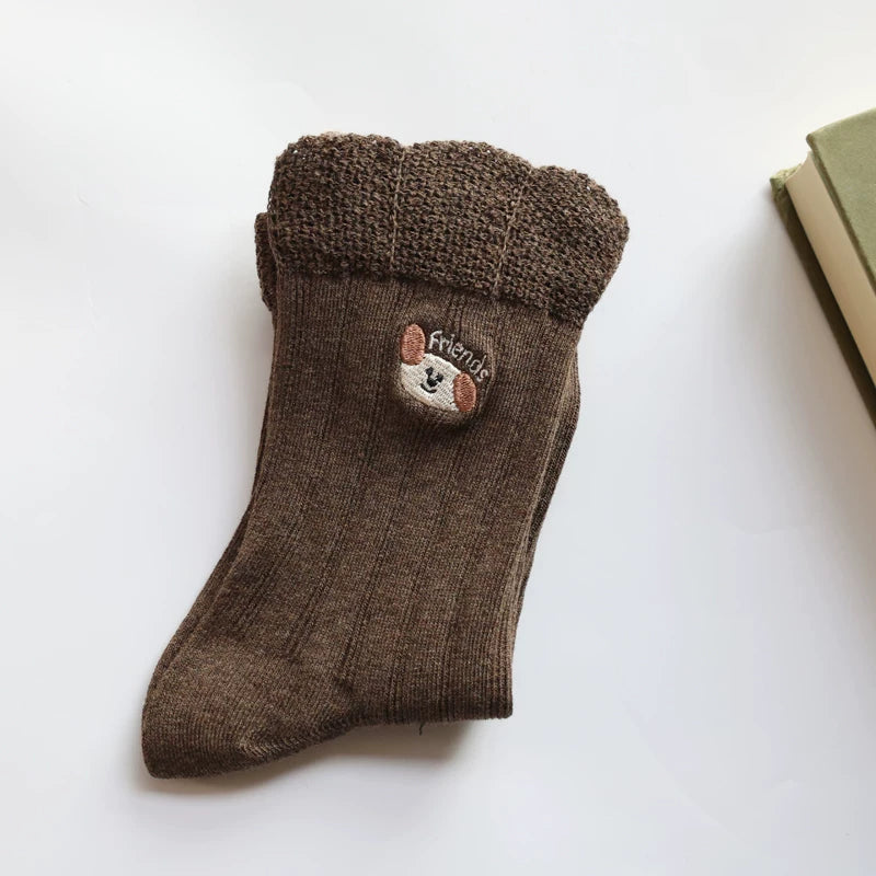 Double-Layer Frill Edge Crew Socks