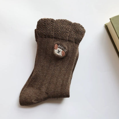 Double-Layer Frill Edge Crew Socks