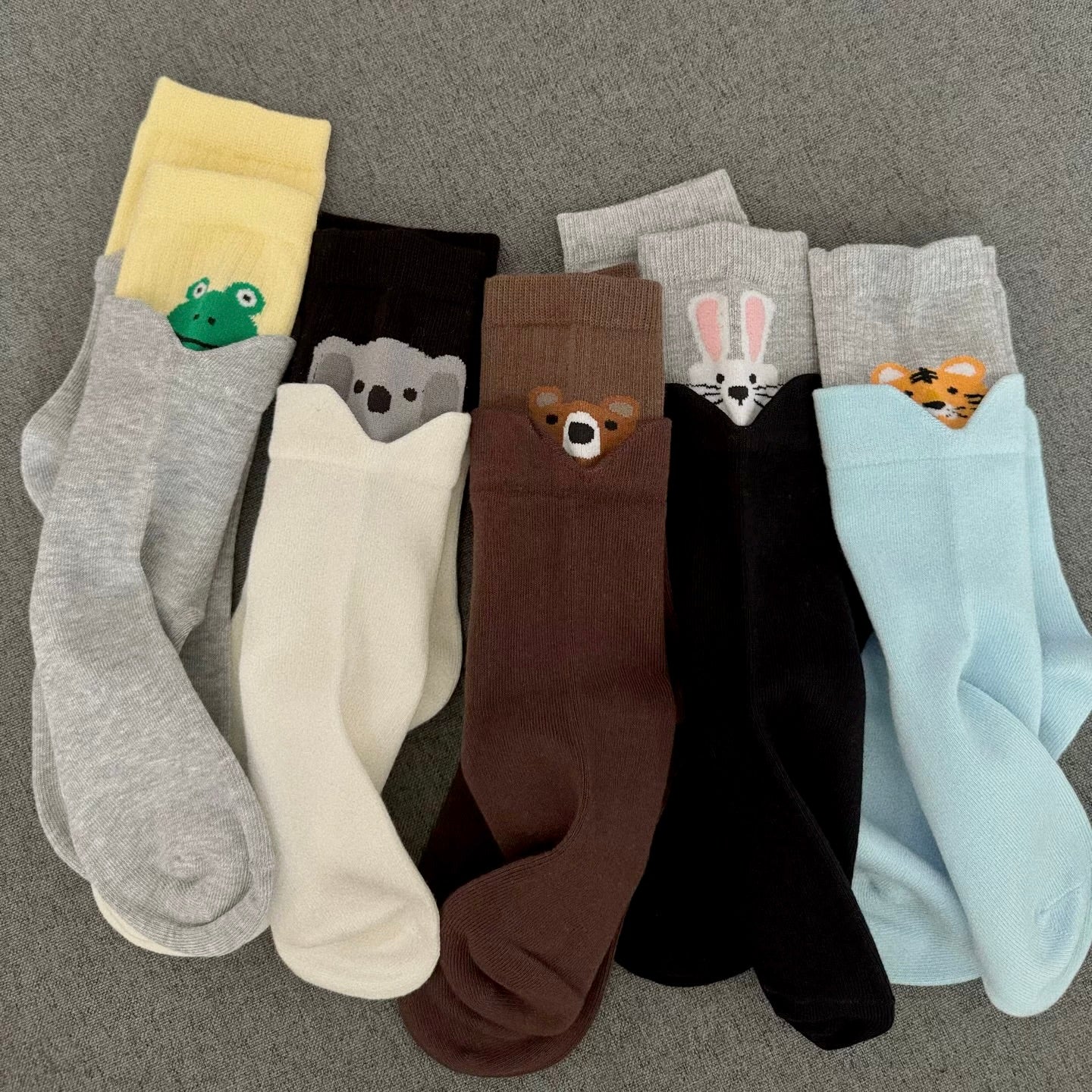 Vibrant Cartoon Animal Crew Socks