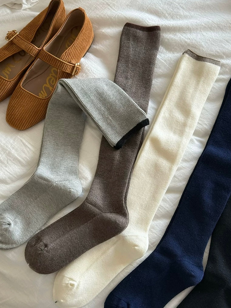 Minimalist Wool Knee High Socks